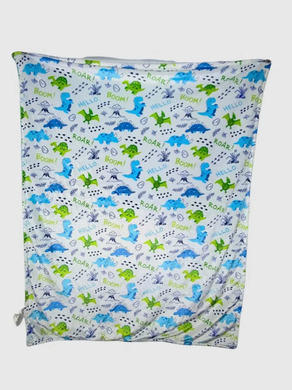 Le Bebe Favorite Dinosaur Roar Blue Sherpa Security Lovey Blanket 32